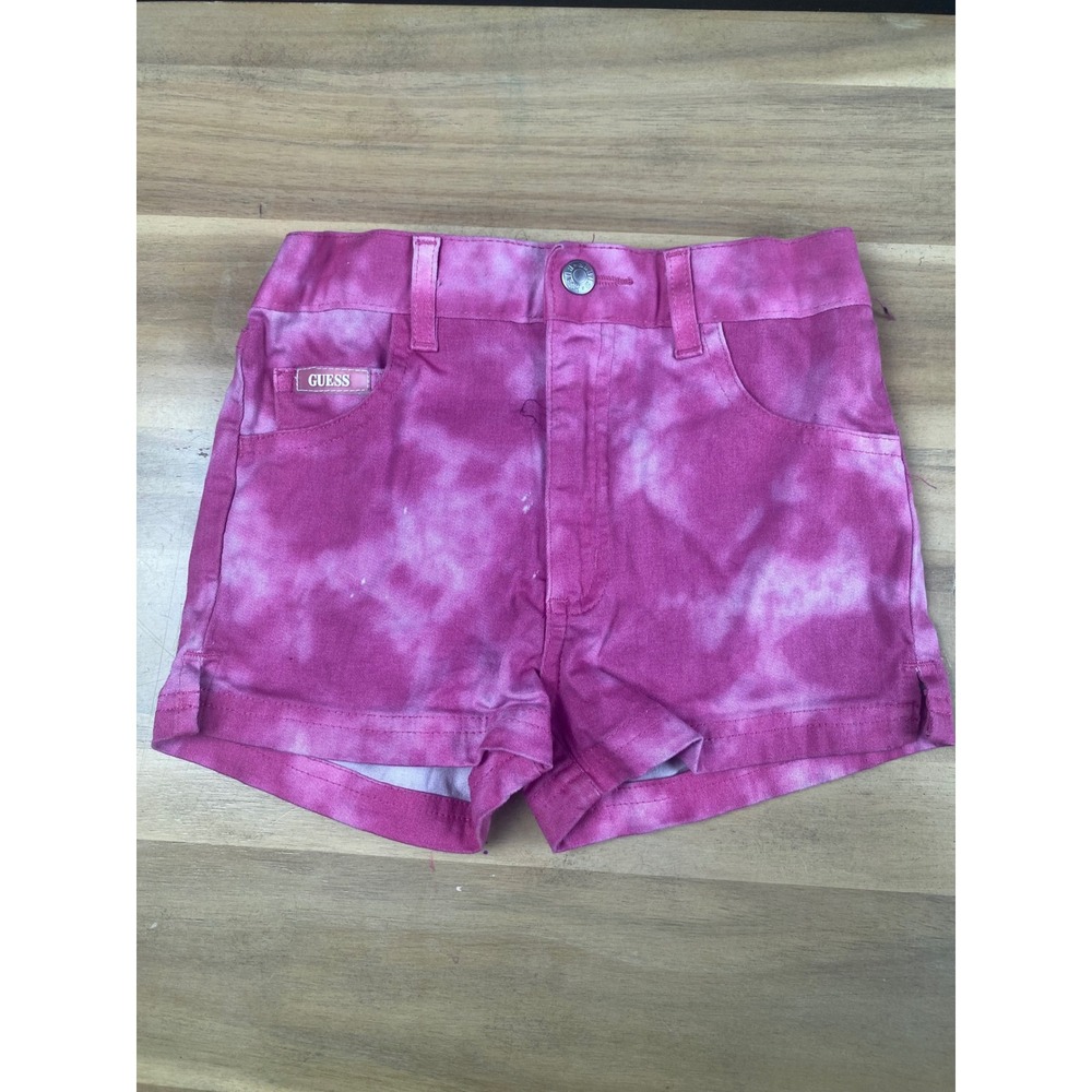 Guess Jeans Girls Tie Dye Shorts Pink Denim Casual Summer Size 6X